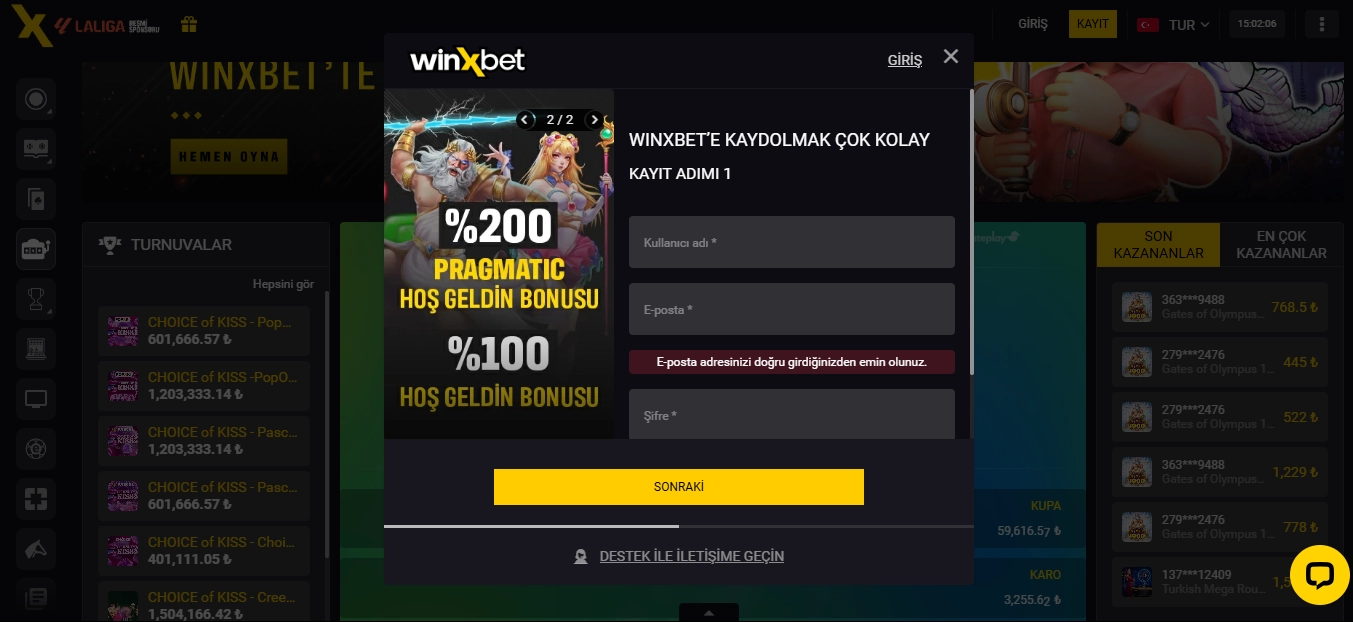 Yatırımsız deneme bonusu veren siteler kayıt süreci